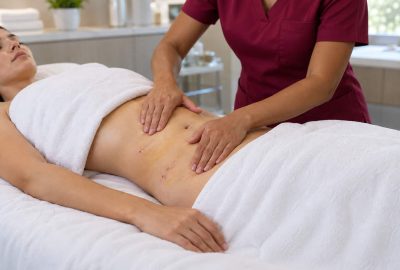 Post op massage performed by hand at Class Skin Wellness Center